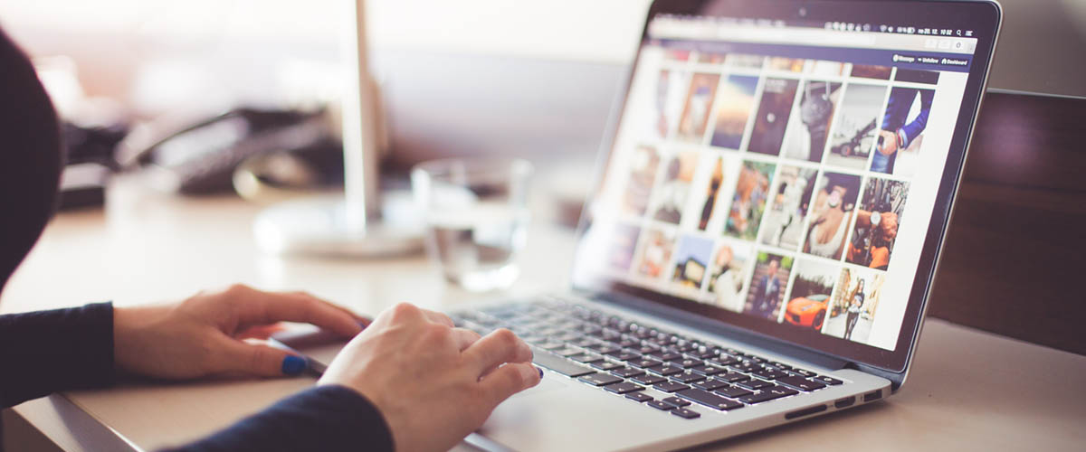 Social Media Management working on laptop
